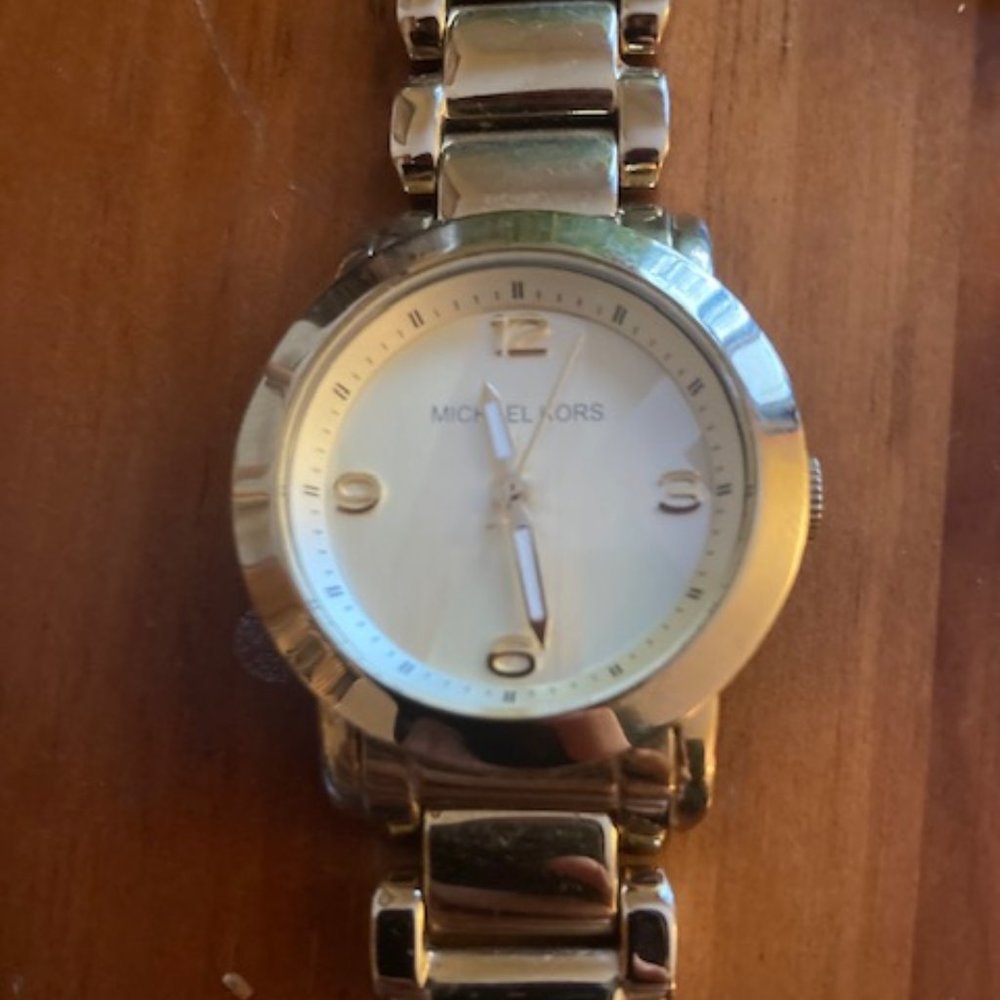 Michael Kors Gold Stainless Steel Chain Link Wrist Watch
